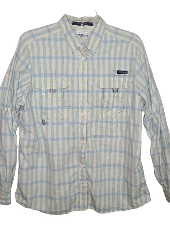 Columbia Other - ​Columbia PFG Super Bahama Long Sleeve Fishing Shirt Women's L Blue Yellow Plaid